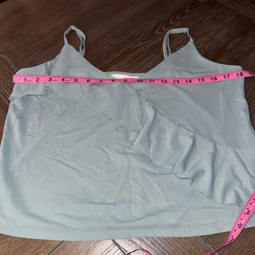Light Blue/green Ruffled Women's Top - Picture 15 of 15